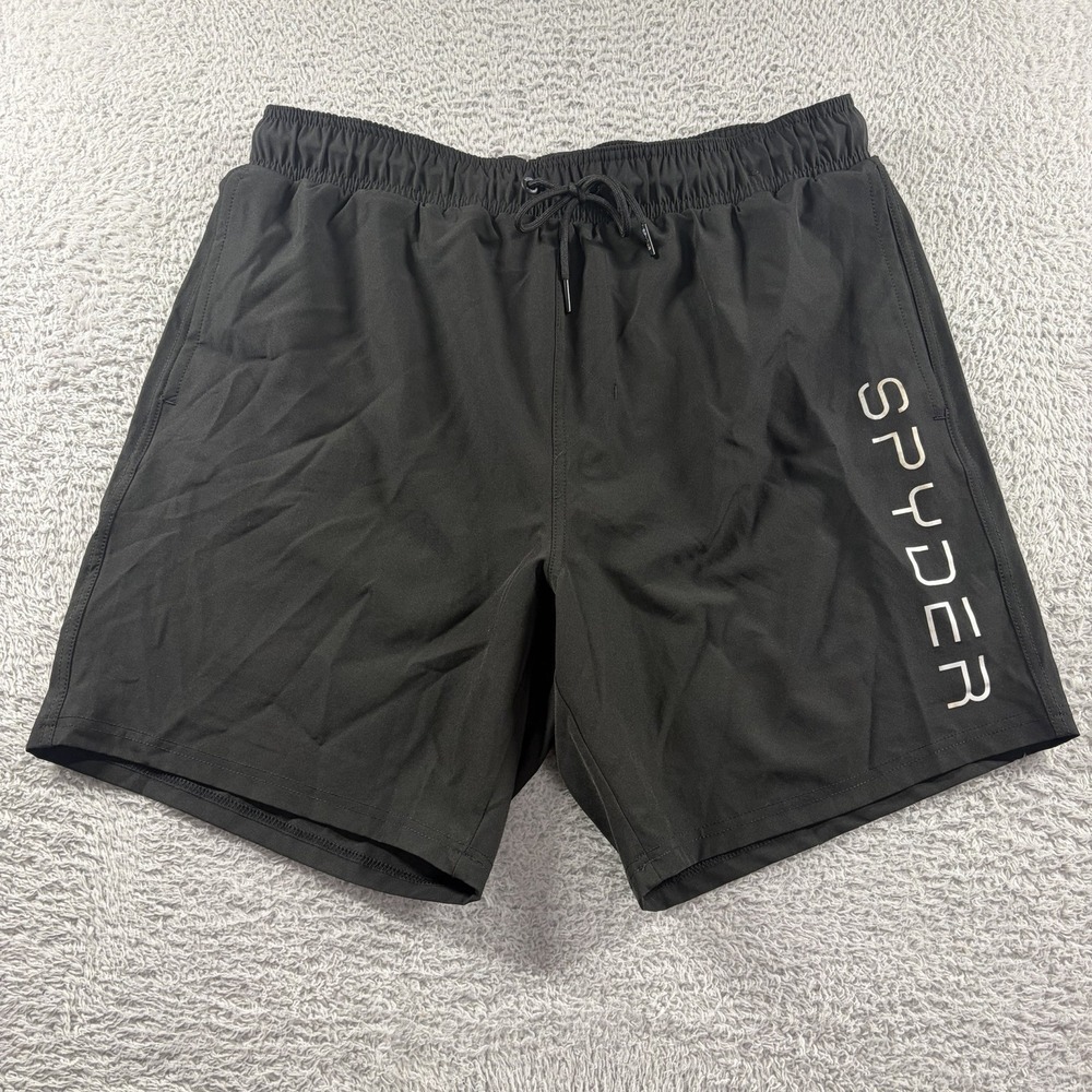 SPYDER Shorts Mens XL Black Liner Swim Board UV Protection Surf Beach Outdoors